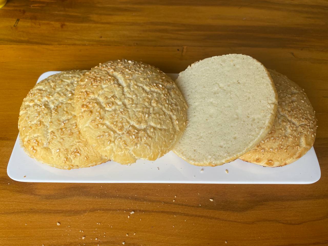 Pão de hamburguer sem glúten e sem leite