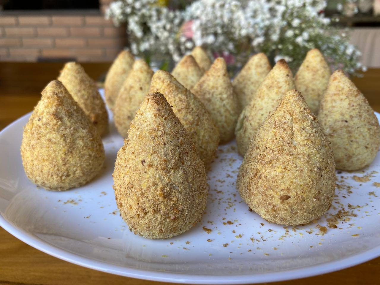 Gluten-free and lactose-free fitness coxinha in the air fryer